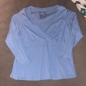 Avenue Soft Blue Long Sleeve Top